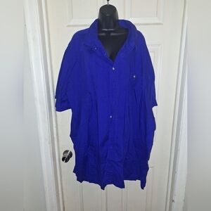 King-size solid button-down shirt size 5XL